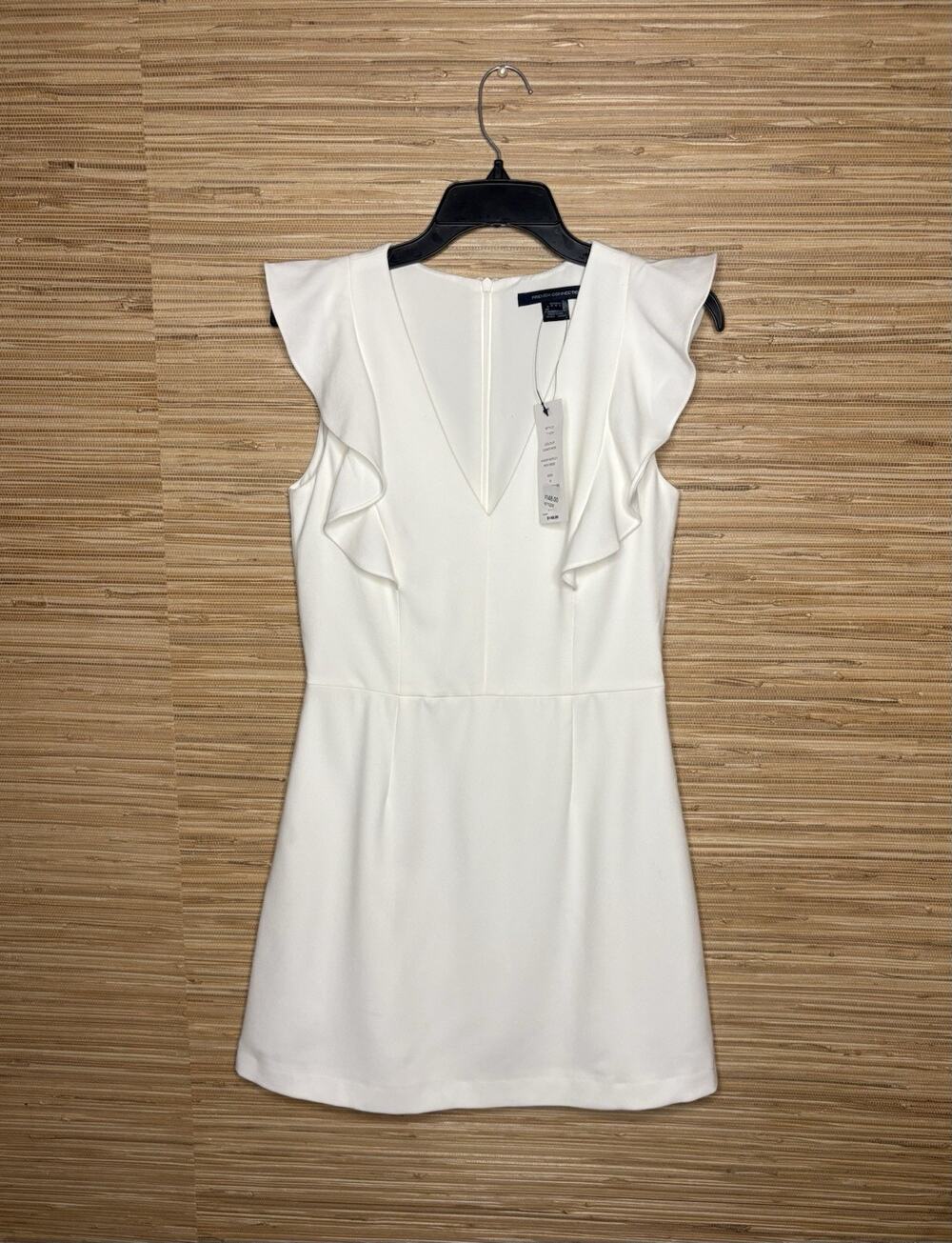 NWT French Connection Whisper Ruffle Minidress White Sz 8